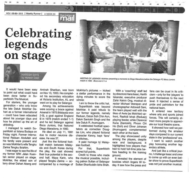 Celebrating legends on stage – Malay Mail 2013